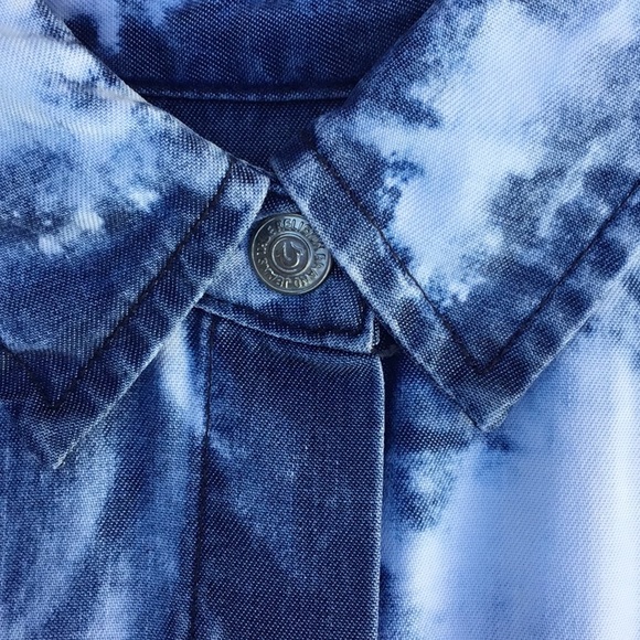 True Religion Georgia Indigo Blue White Tie Dye Mini Dress - Picture 4 of 11